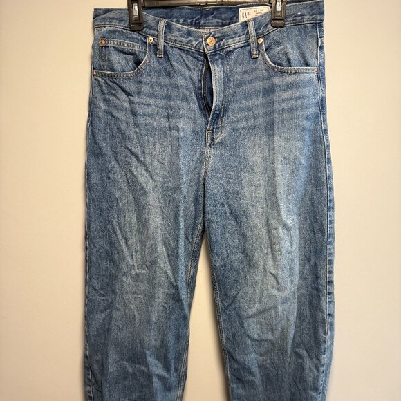 GAP High Rise Barrel Jeans SZ 32T - Picture 2 of 6